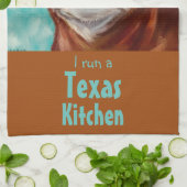 "Ik runde een keukenkoe uit Texas" Theedoek (Gevouwen)