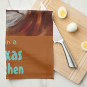 "Ik runde een keukenkoe uit Texas" Theedoek (Quarter Fold)