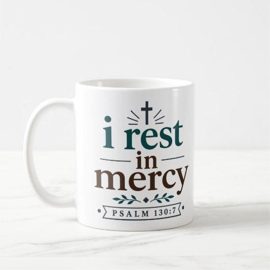 Ik Rust In Barmhartigheid Inspirerend Christelijk Koffiemok (Links)