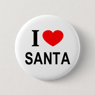 IK ❤️ SANTA IK HOU VAN SANTA I HEART SANTA RONDE BUTTON 5,7 CM