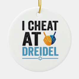 Ik schaak op Dreidel Funny Jewish Game Holiday Gif Keramisch Ornament