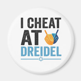 Ik schaak op Dreidel Funny Jewish Game Holiday Gif Magneet
