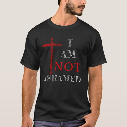 Ik schaam me niet voor het Evangelie Jezus Kruis T-shirt (Voorkant)