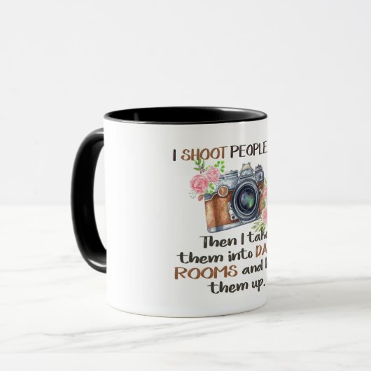 Ik schaar mensen/fotografie mok (Voorkant links)