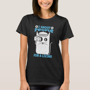 Ik schaar mensen voor een levendige fotografie-kat t-shirt