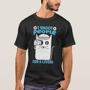 Ik schaar mensen voor een levendige fotografiecata t-shirt