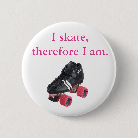 Ik schaats, dus ik ben. ronde button 5,7 cm (Voorkant)