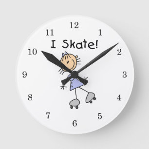 Ik Schaats Meisje Roller Skater Ronde Klok