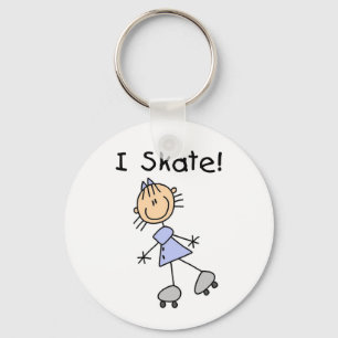 Ik Schaats Meisje Roller Skater Sleutelhanger