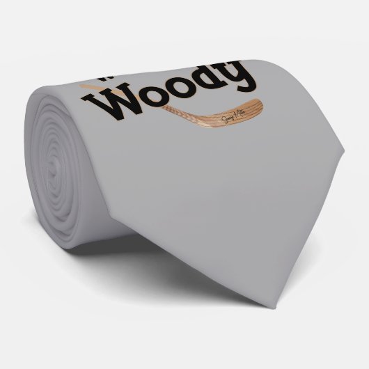 Ik Schaats met een Woodie Hockey Stick Stropdas (Opgerold)
