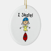 Ik Schaats Skateboarden Meisje Keramisch Ornament (Rechts)