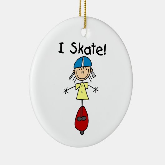 Ik Schaats Skateboarden Meisje Keramisch Ornament (Rechts)