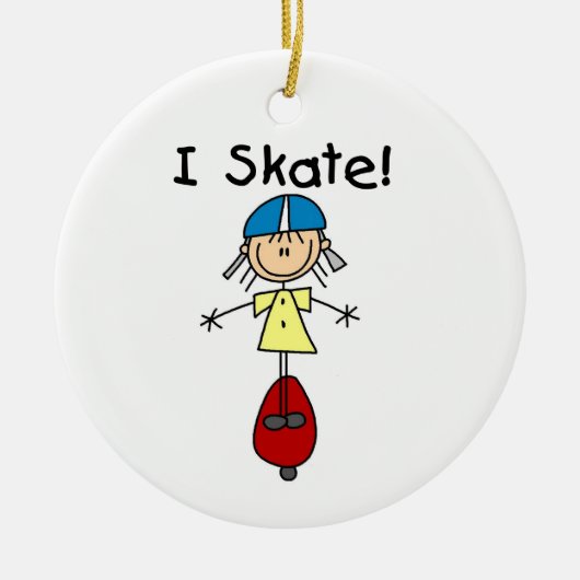 Ik Schaats Skateboarden Meisje Keramisch Ornament (Voorkant)