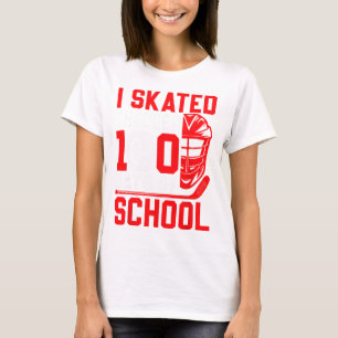 Ik schaatste door 100 dagen school ijs hockey 100 t-shirt