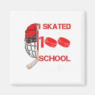 Ik schaatste door 100 dagen school ijs hockey fan magneet