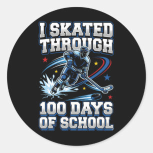 Ik schaatste door 100 dagen school ijshockey 100 ronde sticker