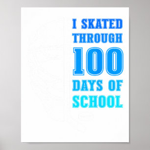 Ik schaatste door 100 dagen school ijshockey jonge poster