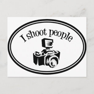 Ik schafte mensen fotograaf's camera B&W Briefkaart