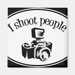 Ik schafte mensen fotograaf's camera B&W Magneet