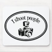 Ik schafte mensen fotograaf's camera B&W Muismat (Voorkant)