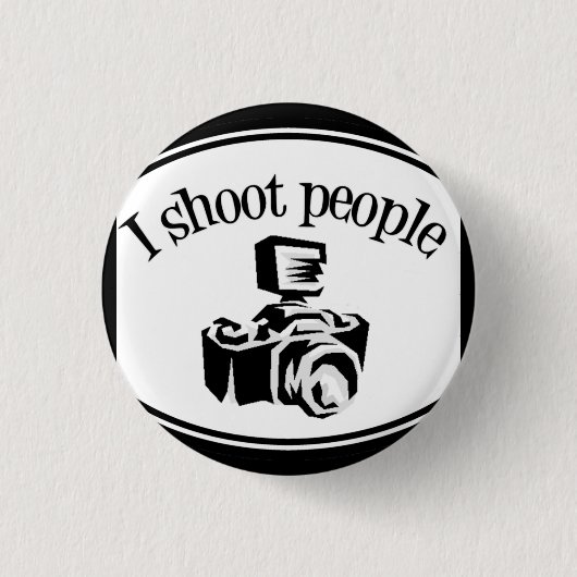 Ik schafte mensen fotograaf's camera B&W Ronde Button 3,2 Cm (Voorkant)