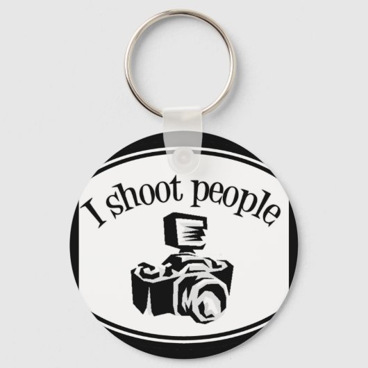 Ik schafte mensen fotograaf's camera B&W Sleutelhanger (Voorkant)
