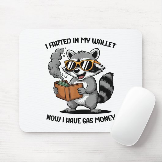 Ik scheef in mijn portemonnee nu heb gas geld grap muismat (Met muis)