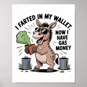 Ik scheef in mijn portemonnee nu heb gas geld grap poster