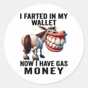 Ik scheef in mijn portemonnee nu heb ik gasgeld gr ronde sticker