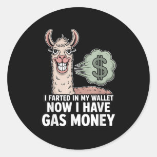 Ik scheef in mijn portemonnee nu heb ik gasgeld gr ronde sticker