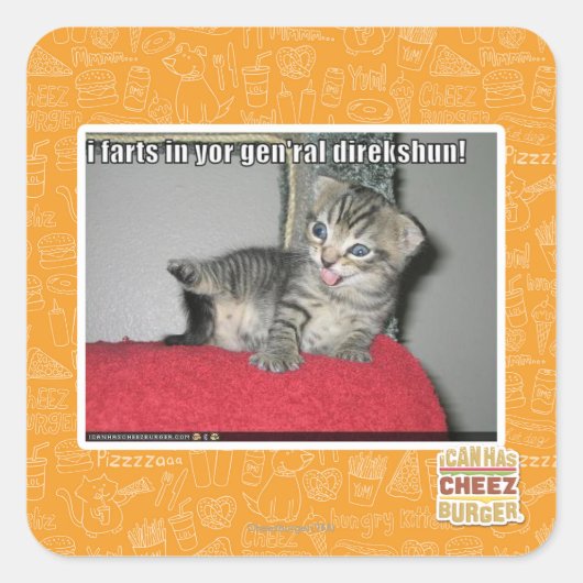 Ik scheten in je generaal direkshun vierkante sticker (Voorkant)