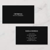 Ik schiet je neer | Professionele fotograaf zwart Visitekaartje (Voorkant / Achterkant)