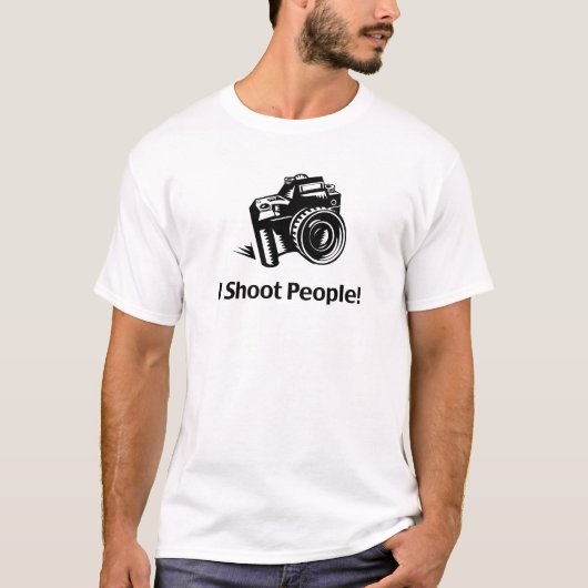 Ik schiet mensen fotograaf T-shirt op (Voorkant)
