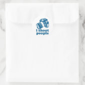Ik schiet mensen neer - Blauw Ronde Sticker (Tas)