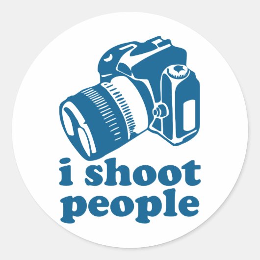 Ik schiet mensen neer - Blauw Ronde Sticker (Voorkant)