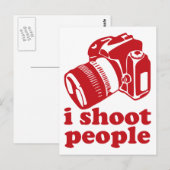 Ik schiet mensen neer - rood briefkaart (Voorkant / Achterkant)