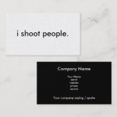 ik schiet mensen neer . visitekaartje (Voorkant / Achterkant)
