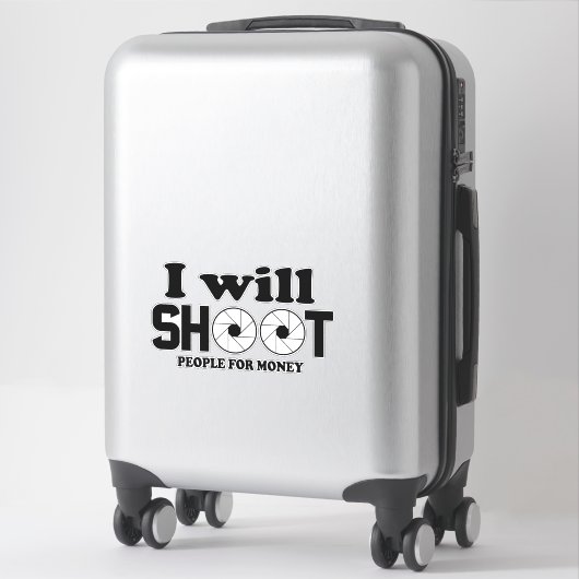 Ik schiet mensen neer voor geld sticker (Koffer)