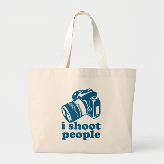 Ik schiet mensen op - blauw grote tote bag (Voorkant)