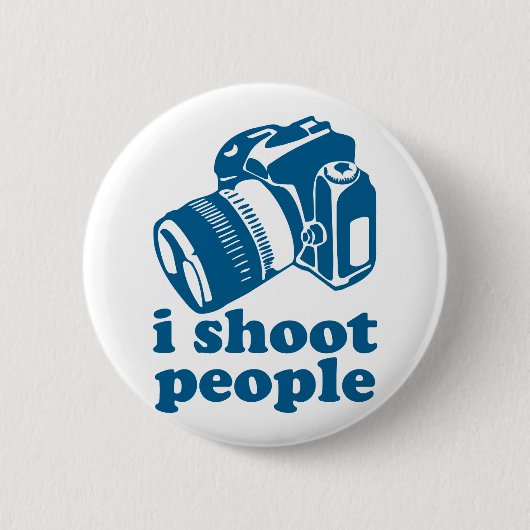 Ik schiet mensen op - blauw ronde button 5,7 cm (Voorkant)