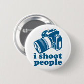 Ik schiet mensen op - blauw ronde button 5,7 cm (Voorkant /achterkant)
