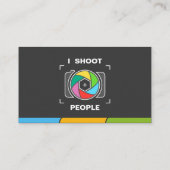 Ik schiet mensen op - kleurrijke camerakop visitekaartje (Achterkant)