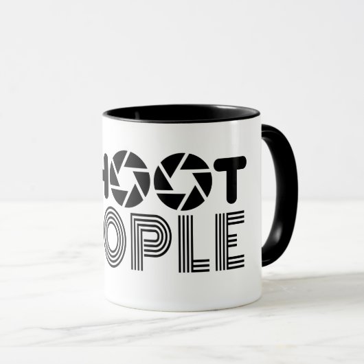 Ik schiet op mensen met een grappige fotograaf, mi mok (Voorkant rechts)