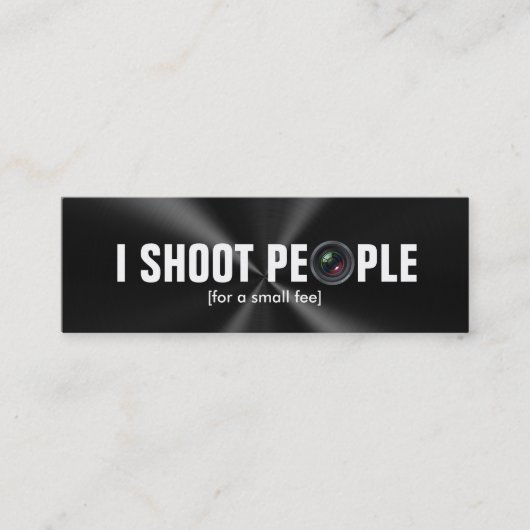 Ik schiet op mensen - Professionele fotograaf Mini Visitekaartje (Voorkant)