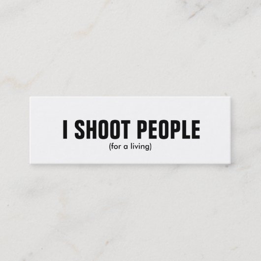 Ik schiet op mensen - Professionele fotograaf Mini Visitekaartje (Voorkant)