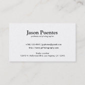 Ik schiet op mensen - Professionele fotograaf Visitekaartje (Achterkant)