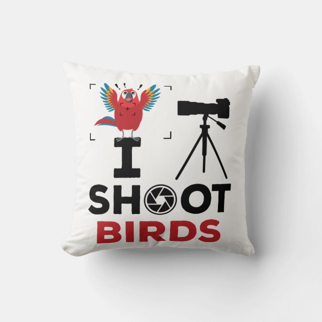 Ik schiet vogels wilde dieren fotograaf kussen (Voorkant)