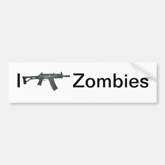 Ik schiet zombies bumpersticker (Voorkant)