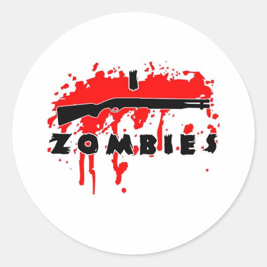 Ik schiet zombies neer ronde sticker (Voorkant)