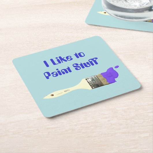 Ik schilder graag met verf Squar Kartonnen Onderzetters (Schuin)